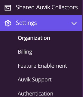 Settings menu