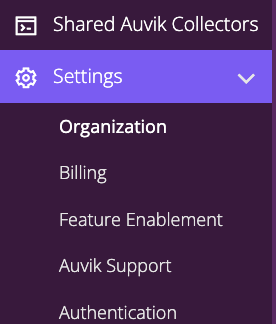 Settings menu